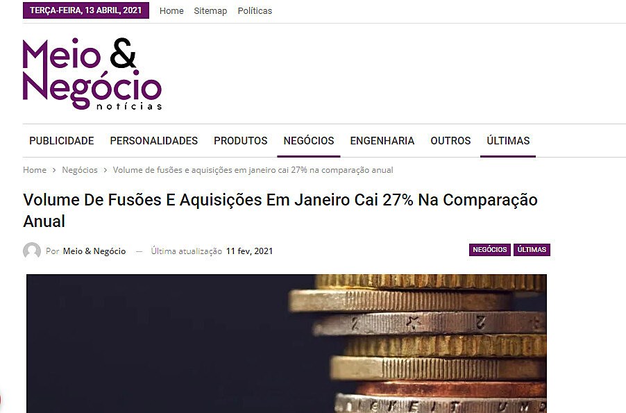 Volume De Fuses E Aquisies Em Janeiro Cai 27% Na Comparao Anual